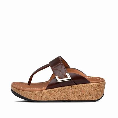 Fitflop Women's REMI Adjustable Leather Sandals - Chocolate Brown, BE1647389